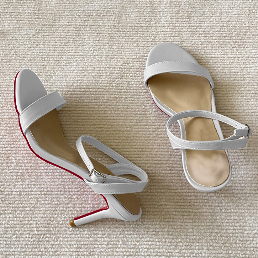 65mm Women's Sandals Red Bottom High Heels Open Toe Ankle Strap Shoes Sandals-MERUMOTE