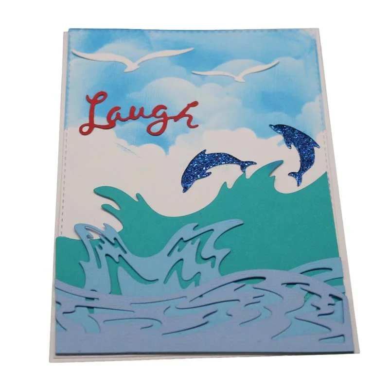 Sea Wave Frame Scrapbook Cut Die Background Mold Metal Cutting Dies Embossing Card Paper Craft Knife Mould Blade Punch Stencils