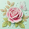 DIY Pearl Painting Pink Roses for Home Decor with Frame(25x25cm)