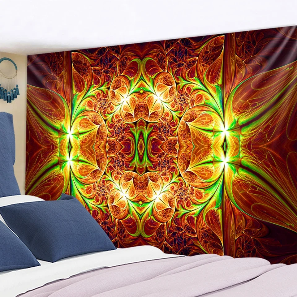 Indian Wall Hanging Tissu Boheme Mandala Tapestry 3D Jade Home Decor Living Room Background Wall Carpet Cloth Hippie Blanket