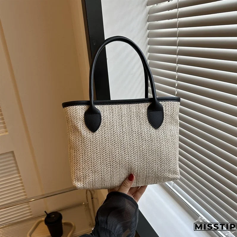 Women Summer Woven Shoulder Tote Bag Tote Bag