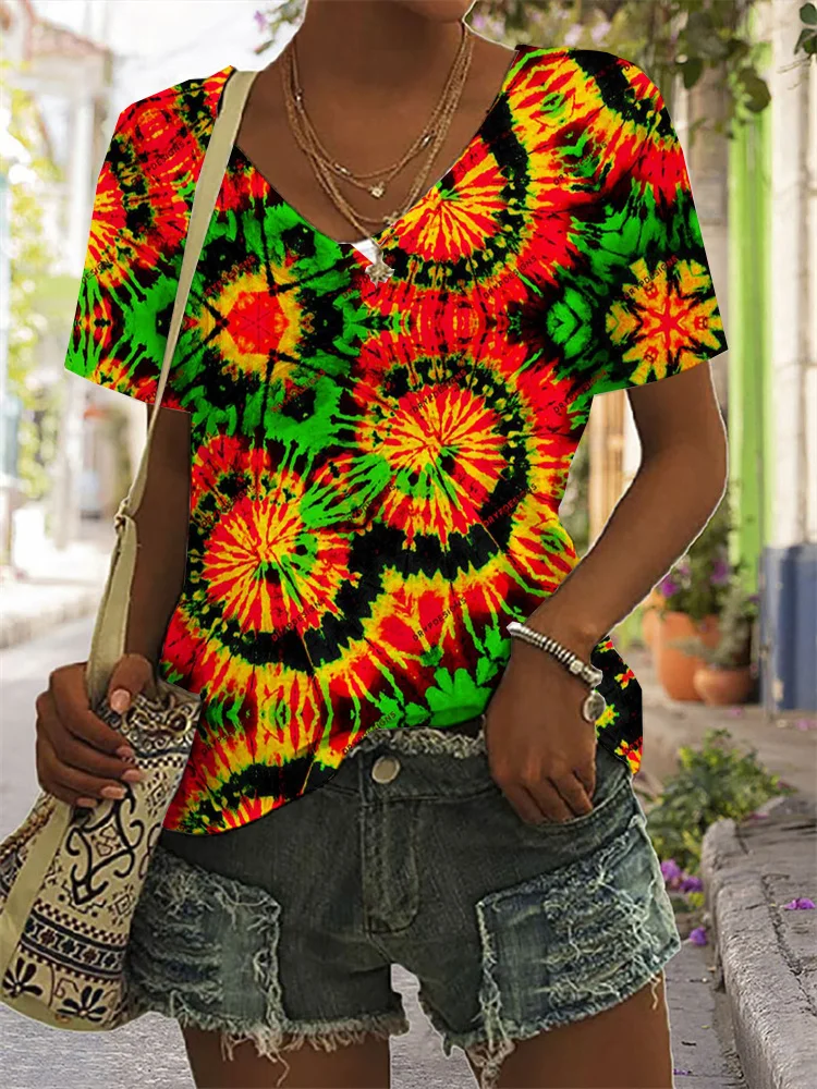 Abstract Tie Dye T Shirt