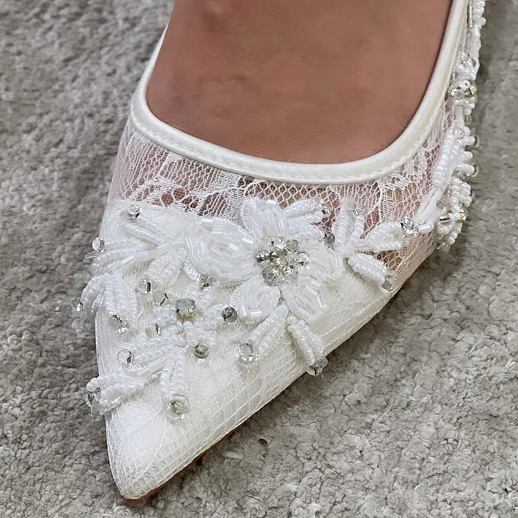 Ivory Court Shoes Low Heel | Low Heel Blush Pink Wedding Shoes –  Beautifully Handmade UK