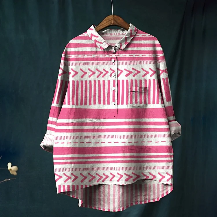 Women's Abstract Geometry Printed Casual Shirt