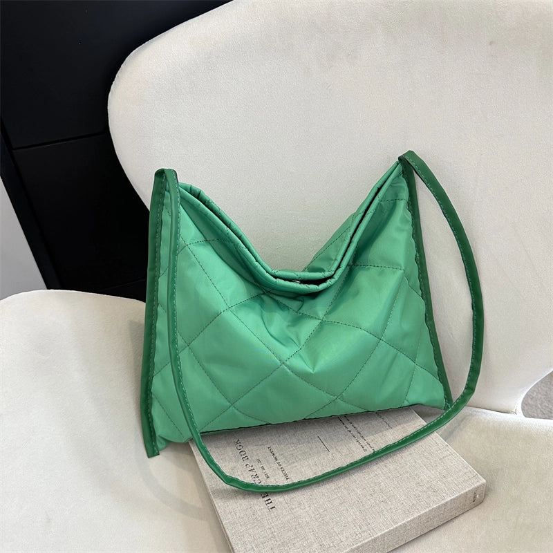 Women’s Oxford Cloth Solid Color Basic Square Zipper Shoulder Bag Crossbody Bag