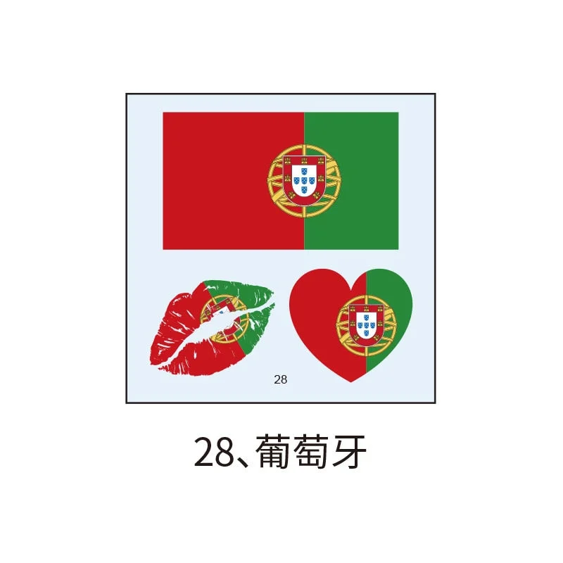 National Flag Tattoo Sticker Marathon lips patriotic Face Body Sticker Disposable Waterproof Tattoo Sticker