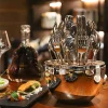 24-Piece Stainless Steel Cutlery Holder, Serves 6, Durable Home Kitchen Cutlery Set, Perfect as a Christmas Gift