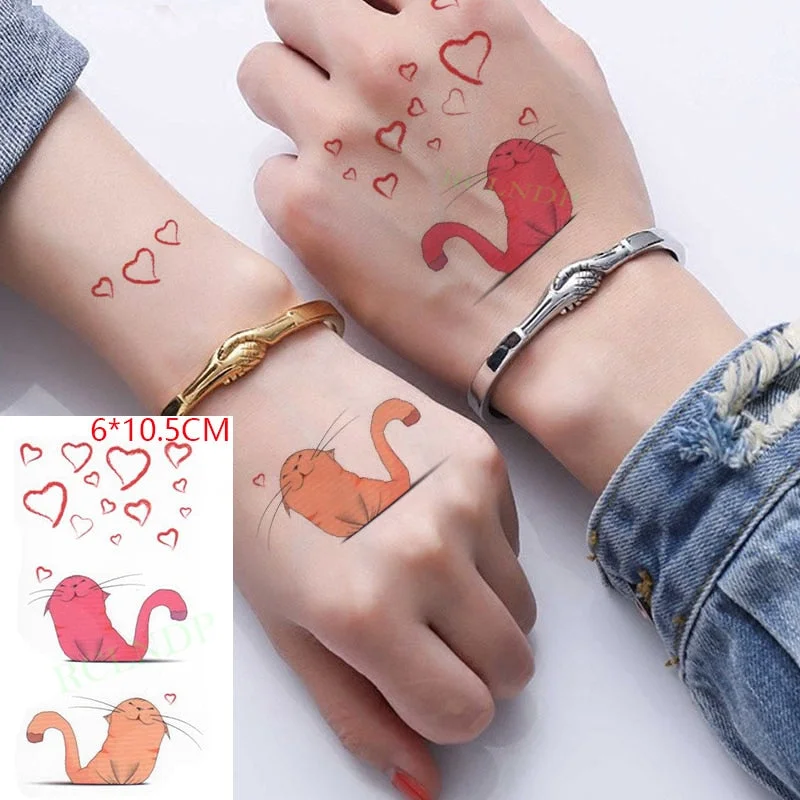 Waterproof Temporary Tattoo cute squirrel fox dog rabbit owl Cat animal fake tatto stickers flash tatoo for kids girl women lady