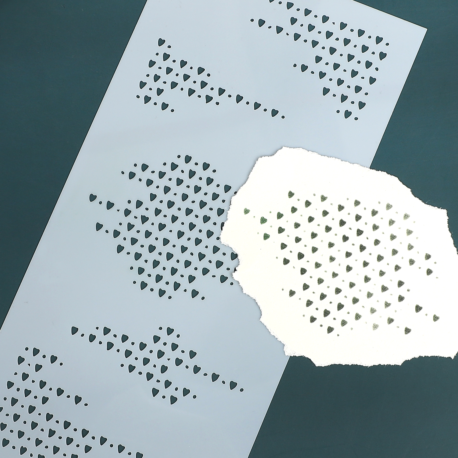 할로우 패턴 스텐실 - 빈티지 할로우 하트