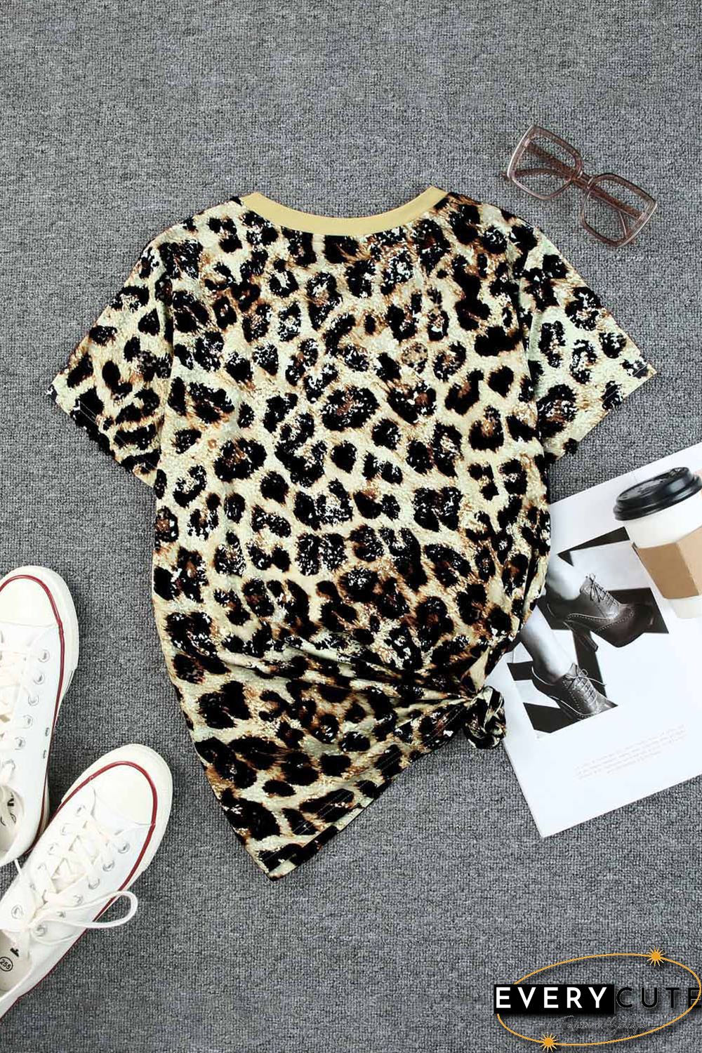 Leopard PRAY Print Bleached T-shirt