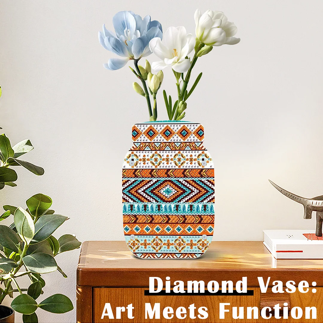 Mandala Acrylic Double Sided Special Shape Diamond Painting Vase for Home