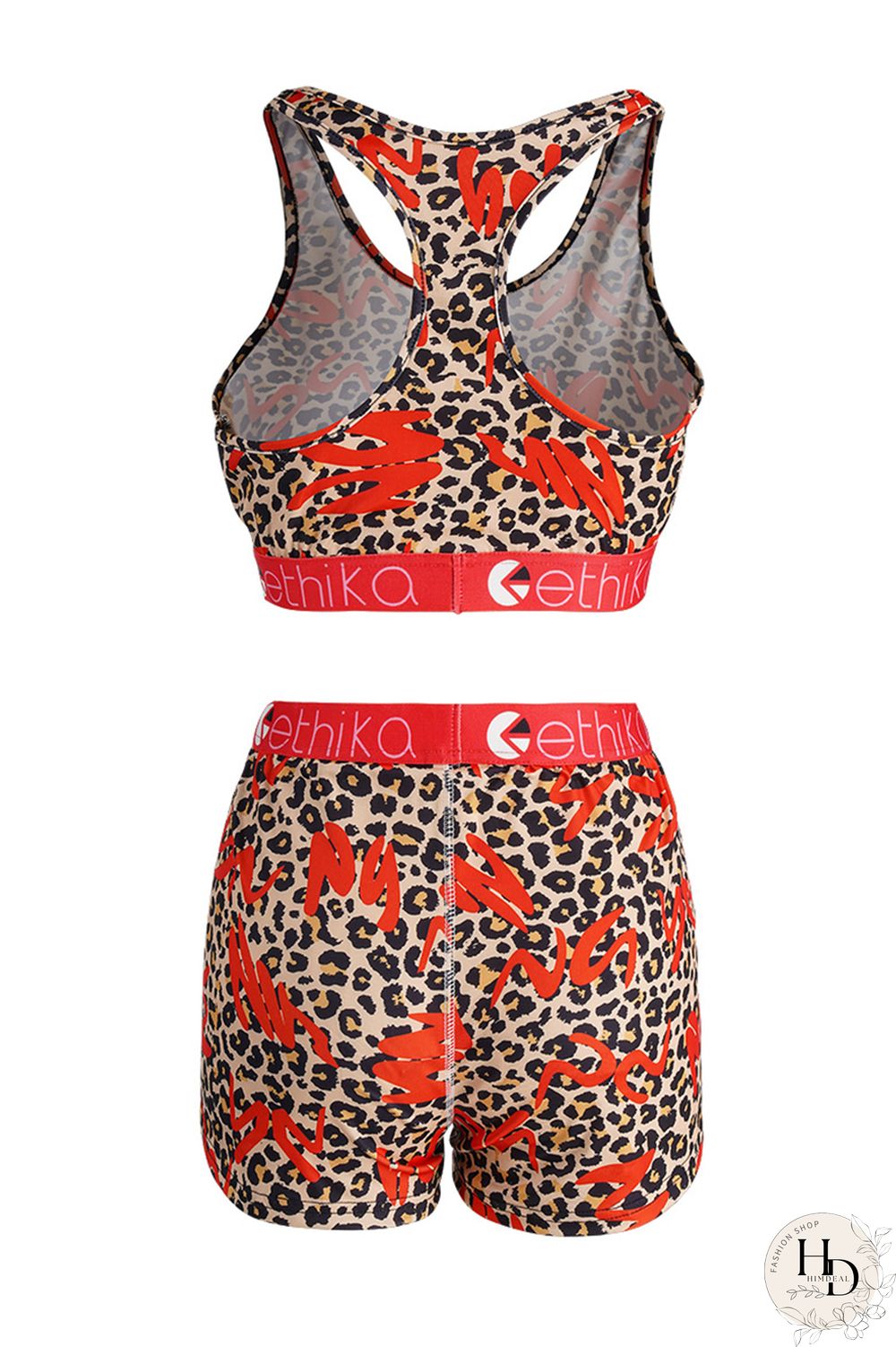 Red Fashion Sexy Printed Vest Shorts Set