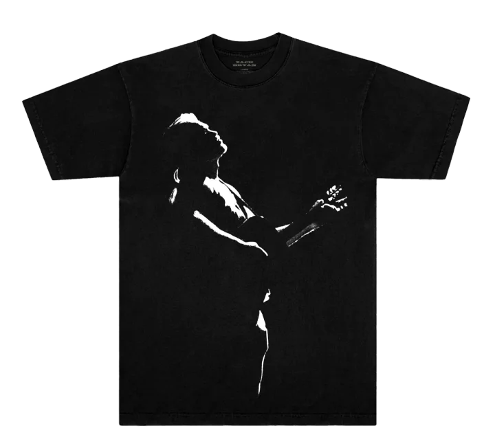 Zach Bryan Quittin Time Tour T Shirt Black Guitar Silhouette Tee