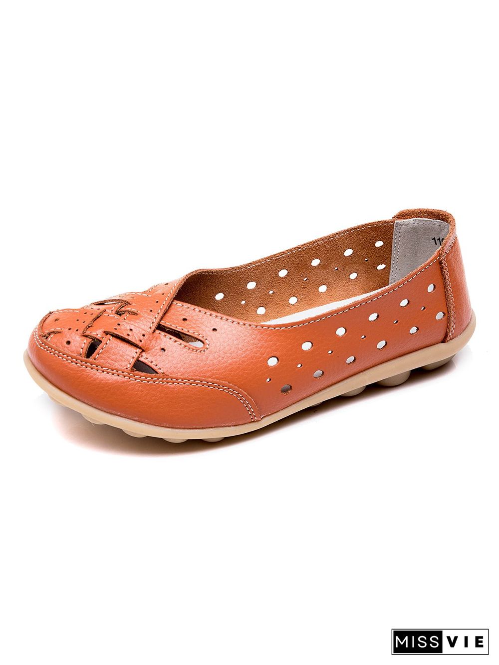 Hollow Leather Soft Sole Shoes