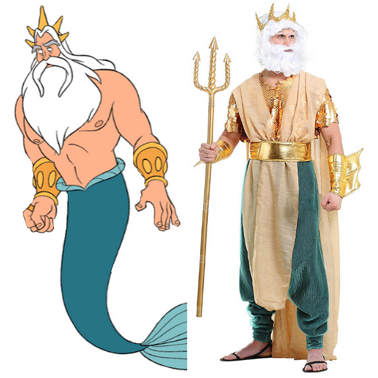 The Little Mermaid Triton/Trenton King Cosplay Costume Outfits Halloween Carnival Party Disguise Suit