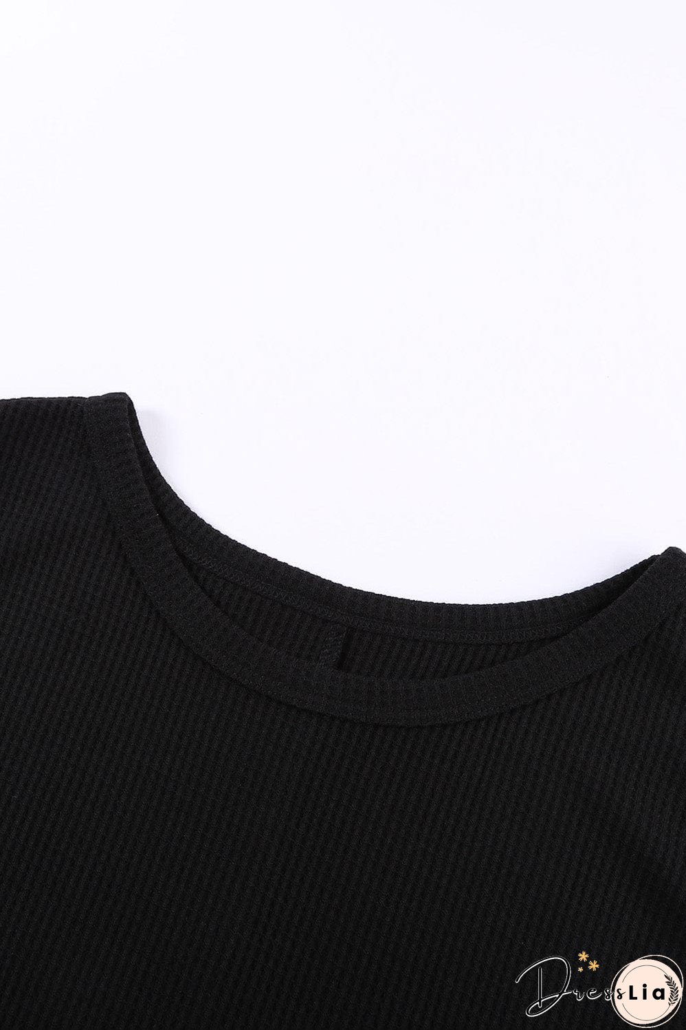 Chic Black Waffle Knit Sleeveless Tank Top