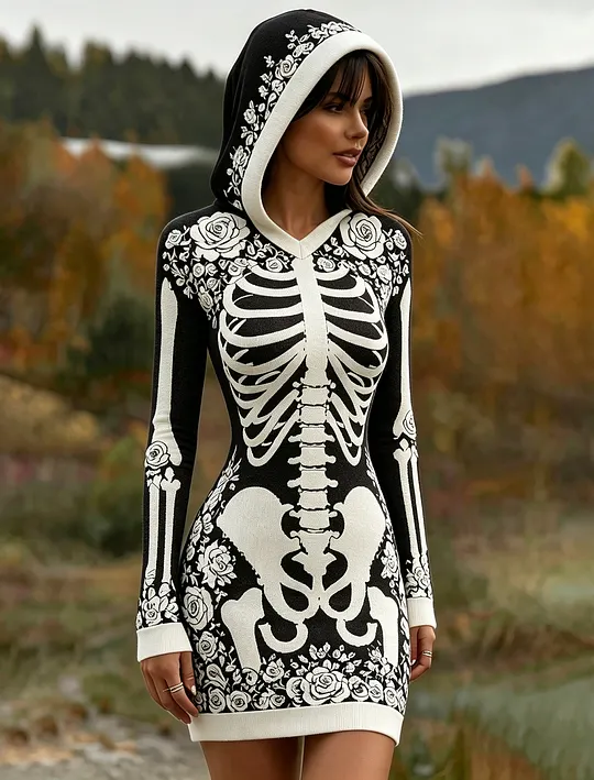 skeleton knit dress Tops Royal Purple