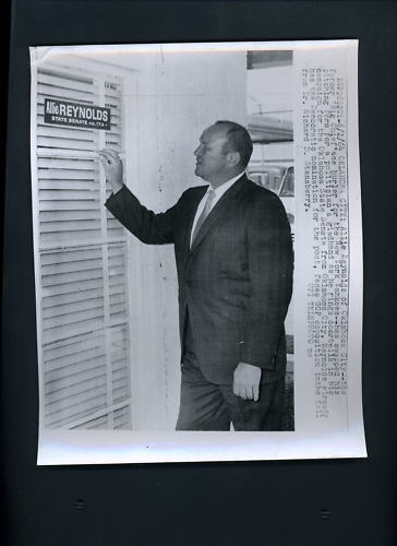 Allie Reynolds elected Oklahoma Senator 1964 Press Photo Poster painting New York Yankees