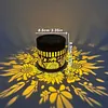 Solar Elegant Flower Wall Lights Waterproof Decorative Pathway Light 7-Color Changing Metal Projector Lamps for Backyards/Patio/Porch