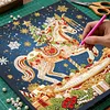 DIY Special Shape Diamond Painting Pearl Art With Inner Frame Kit 25x25cm(Christmas Carousel)