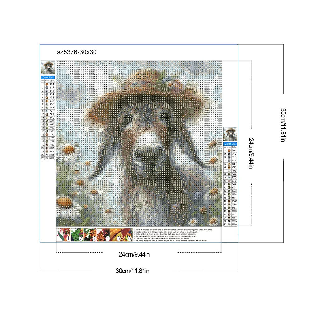 Diamond Painting - Full Round Drill - Donkey(Canvas|30*30cm)