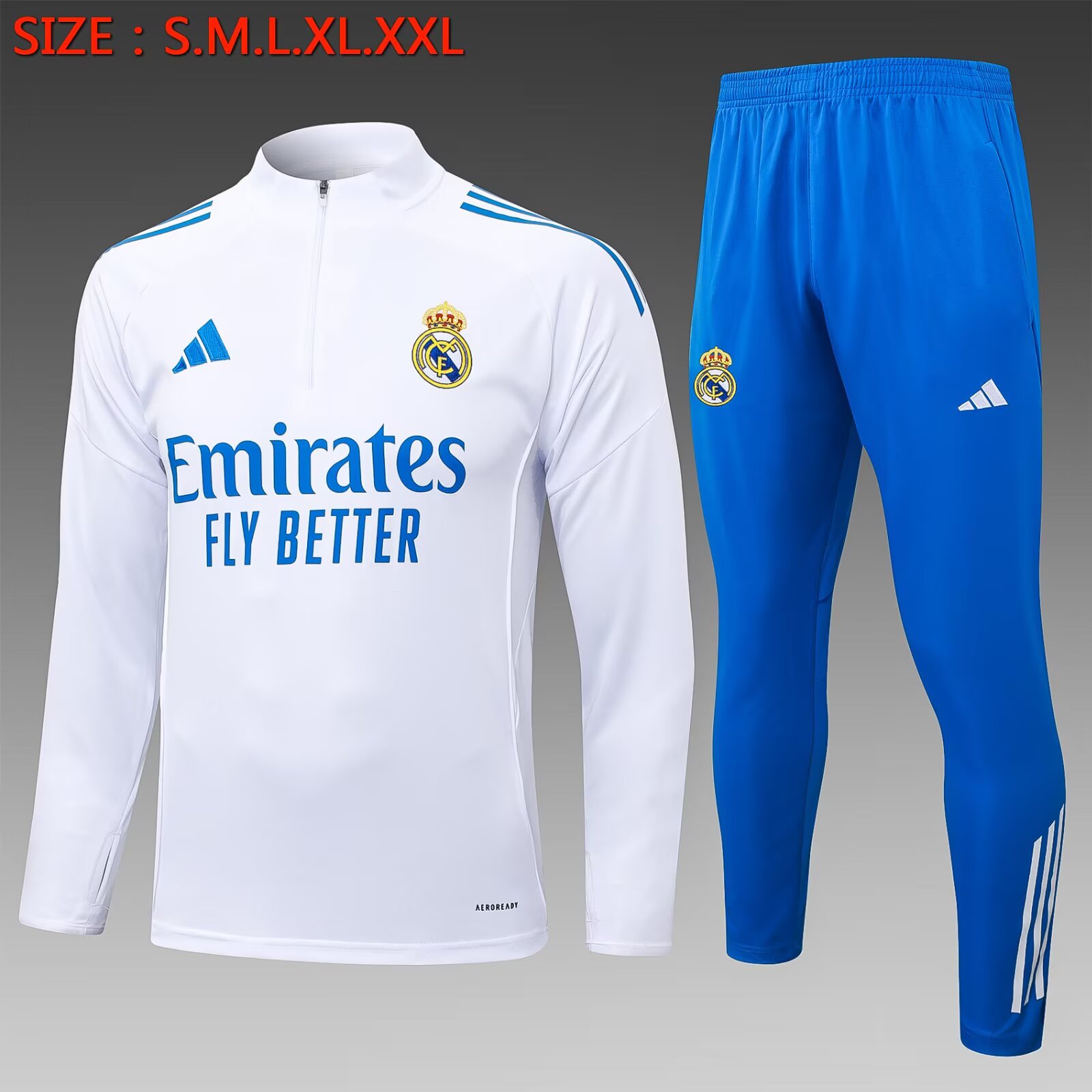 25/26 Real Madrid Half-Pull Training Kit Football
