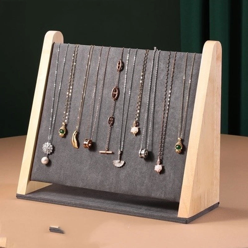Minimalist Classic Style Color Block Wood Jewelry Rack