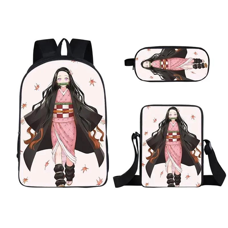 Buzzdaisy Demon Slayer Kimetsu no Yaiba Kamado Nezuko #18 3pcs Set School Bag Backpack Lunch Box Book Pencil Bags
