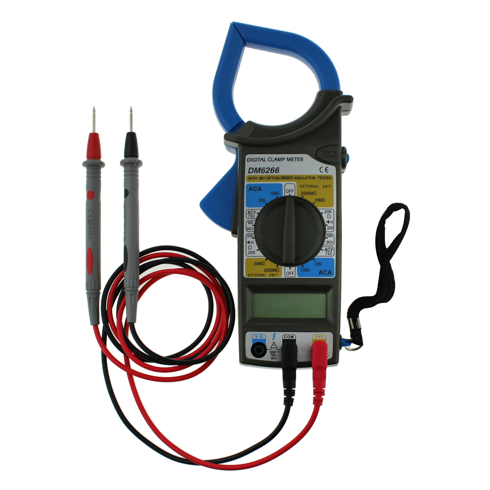 

DM6266 LCD Digital Clamp Meter AC DC Current Voltage Resistance Tester Blue, 501 Original