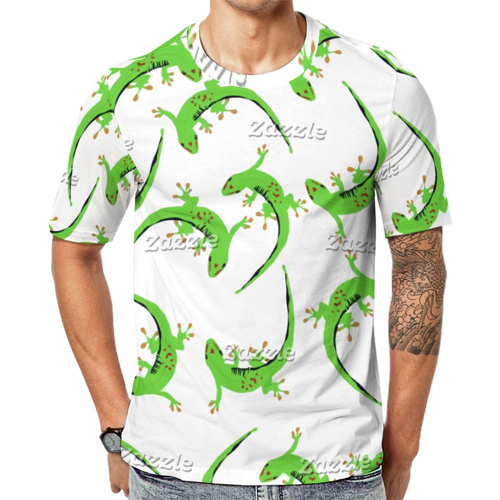 Gecko Lizard Reptile Short Sleeve Print Unisex Tshirt Summer Casual Tees for Men and Women Coolcoshirts