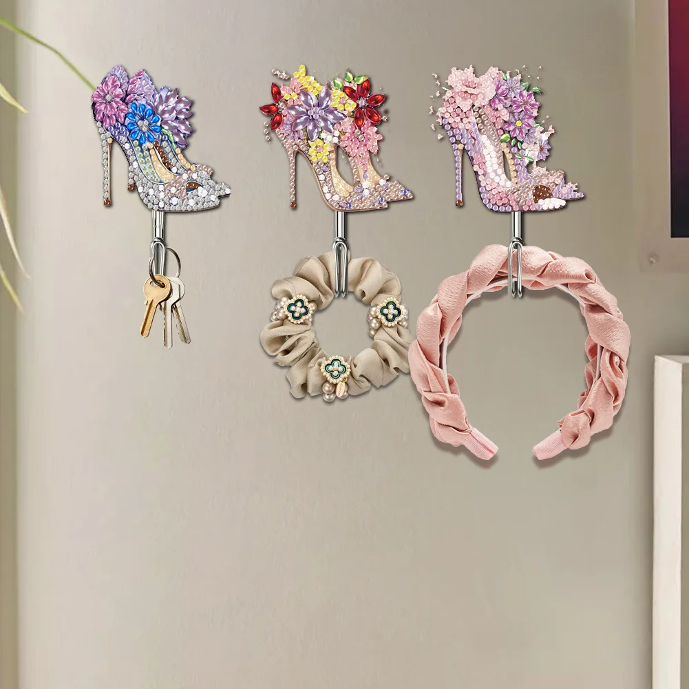 6Pcs Diamond Painting Hooks High Heel Diamond Art Craft Wall Hook for Home Decor