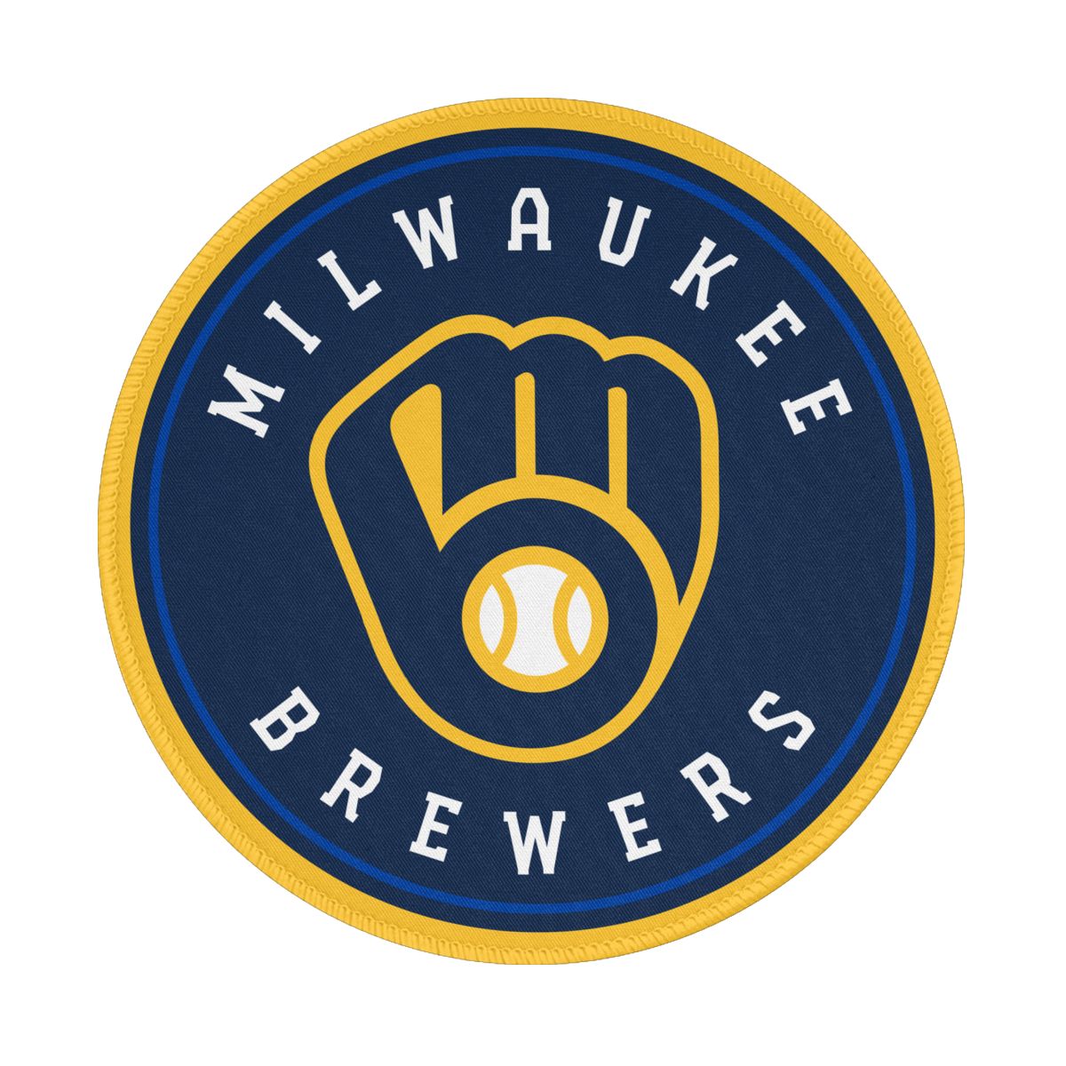 Milwaukee Brewers Logo Waterproof Round Mouse Pad for Wireless Mouse