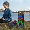 BT Portable Wireless Speakers with Mic & Radio Stereo Subwoofer Music Player RGB Colorful Light Soundbar Column For Home Use/Square Dancing/Karaoke