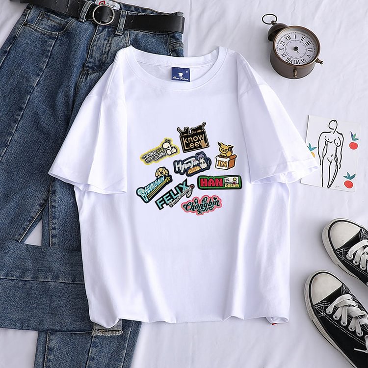 Stray Kids Cute Cartoon Candy Color T-shirt