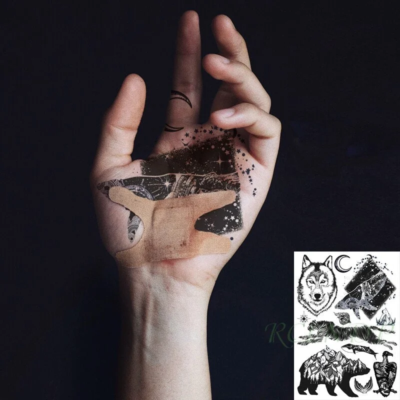 Waterproof Temporary Tattoo Sticker sexy on body back big crown tatto stickers flash tatoo fake tattoos for women men