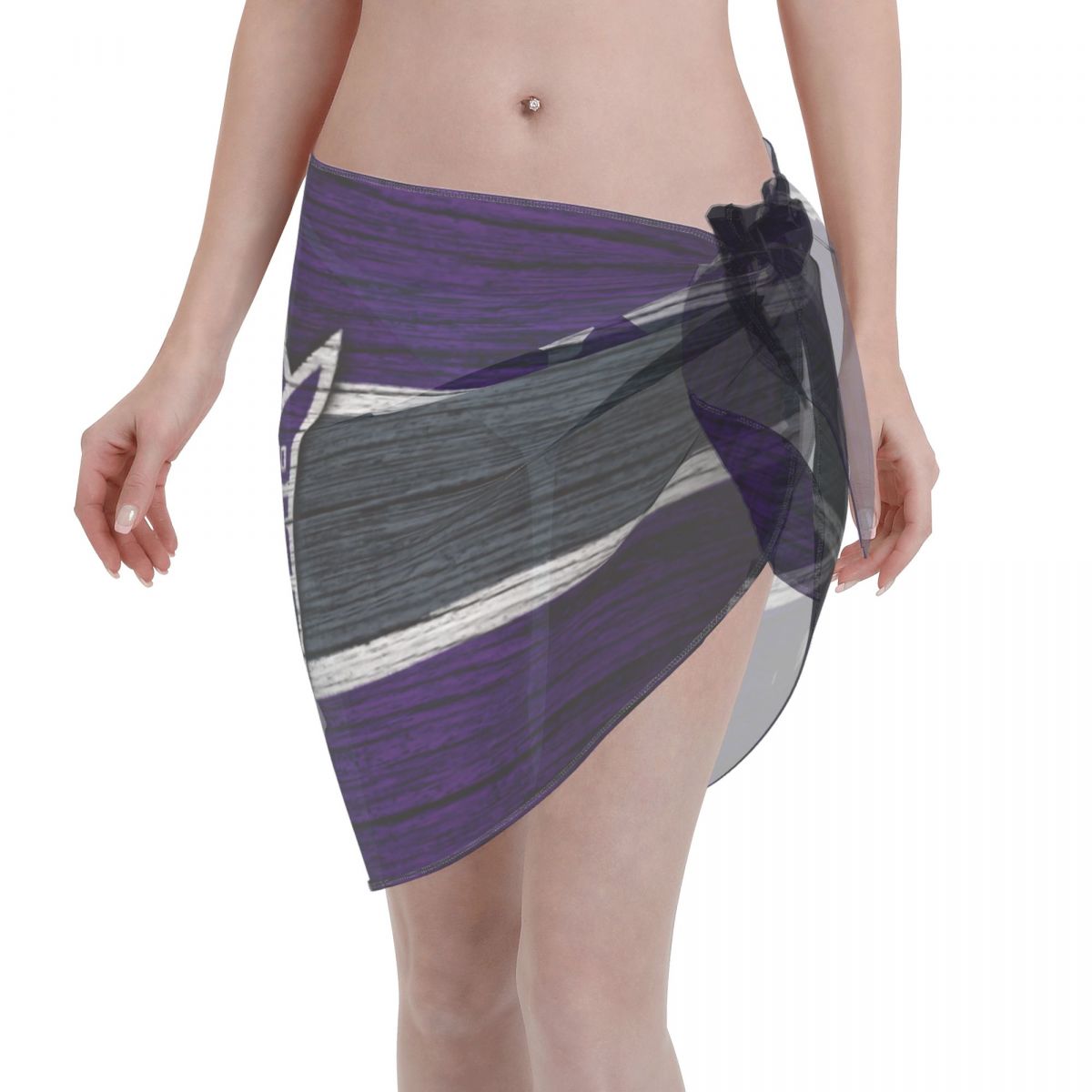 Sacramento Kings Wooden Texture Women's Short Sarong Beach Wrap