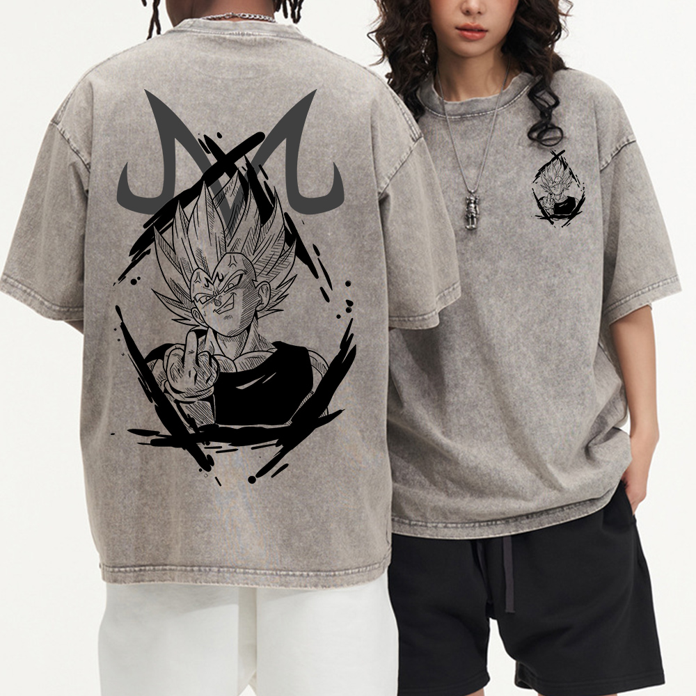 Vintage Batik Dragon Ball Anime Vegeta Print T-Shirt