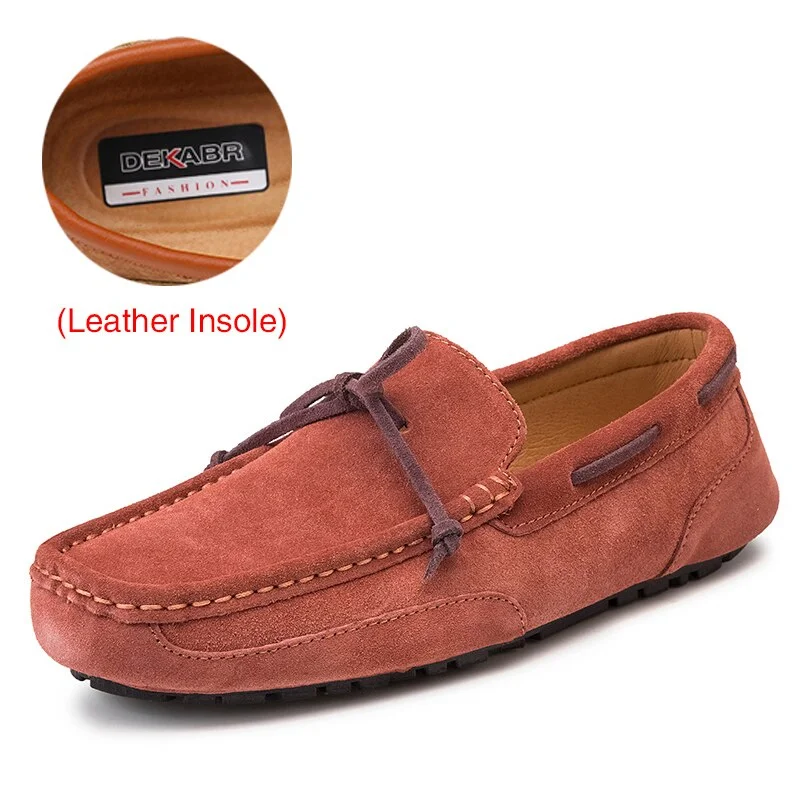 DEKABR Genuine Leather Men Shoes Luxury Brand Casual Slip On Formal Loafers Men Moccasins Male Driving Shoes Warm Loafers