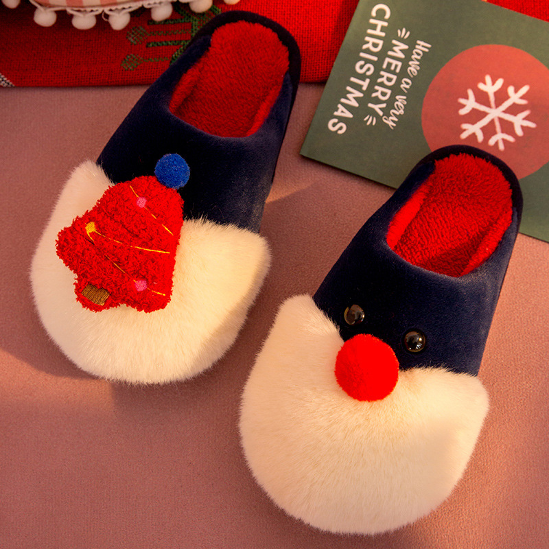 Christmas Plush Home Warm Cotton Slippers