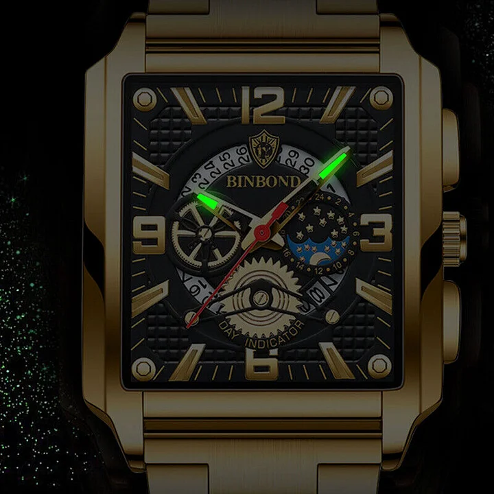 Nytt vattentätt lyxigt herrkvartsur med självlysande analogt affärsarmbandsur A - Bild 8 av 14