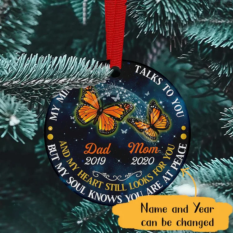 Personalized Butterfly Christmas Ornament Car Hanging Ornament Gifts For Family