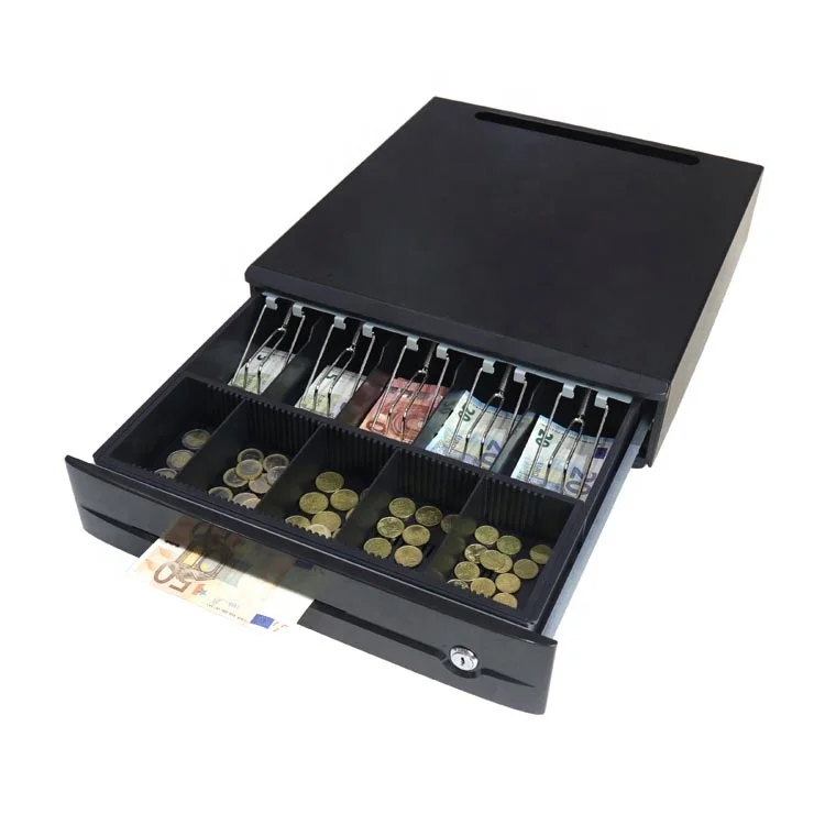 RFID POS System 5 Bill 5 Coin RFID Metal Cash Register Cash Drawer With Hidden Cable Slot