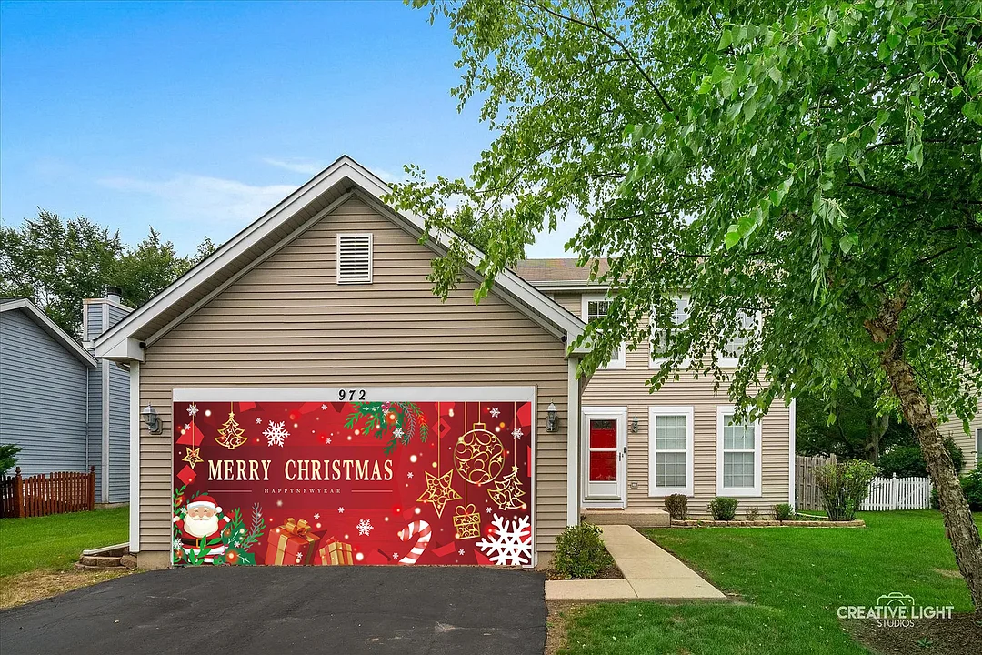 Merry Christmas garage door banner
