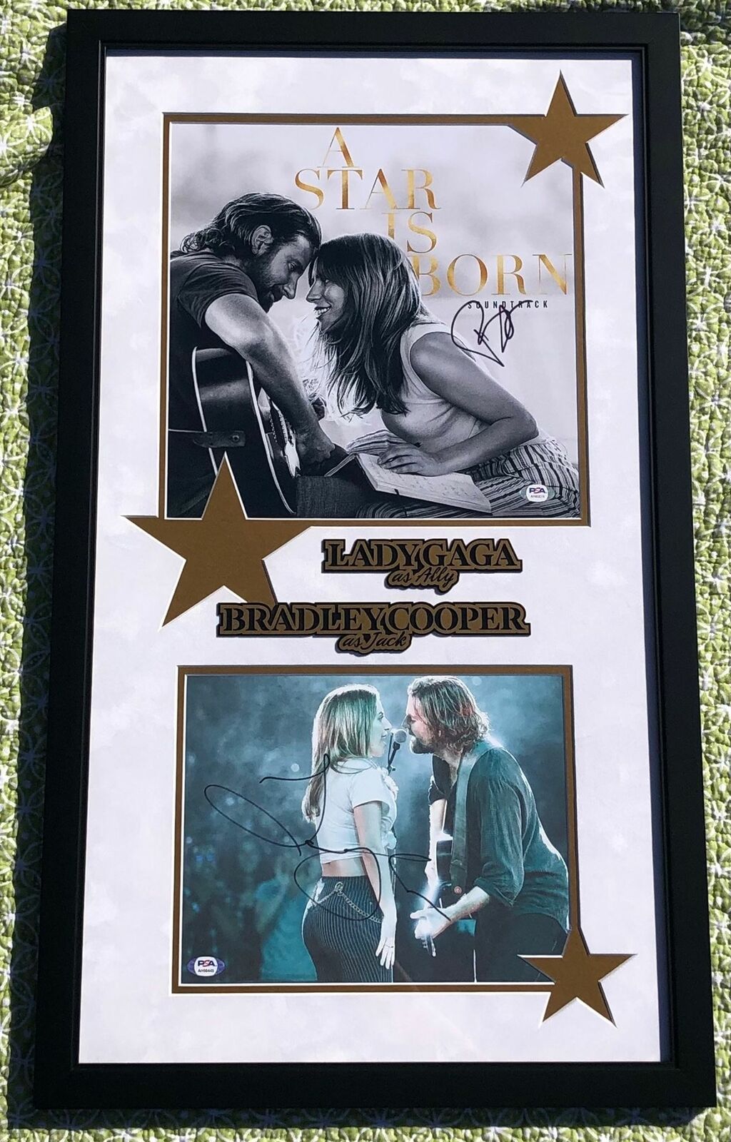 Lady Gaga Bradley Cooper Signed A Star Is Born Framed Photo Poster painting PSA Autographed