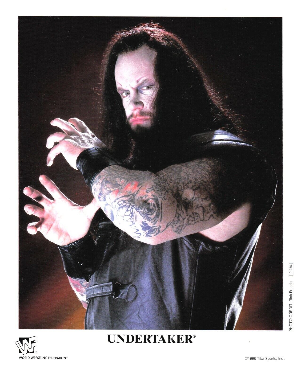 WWE UNDERTAKER P-386 OFFICIAL LICENSED AUTHENTIC ORIGINAL 8X10 PROMO Photo Poster painting RARE