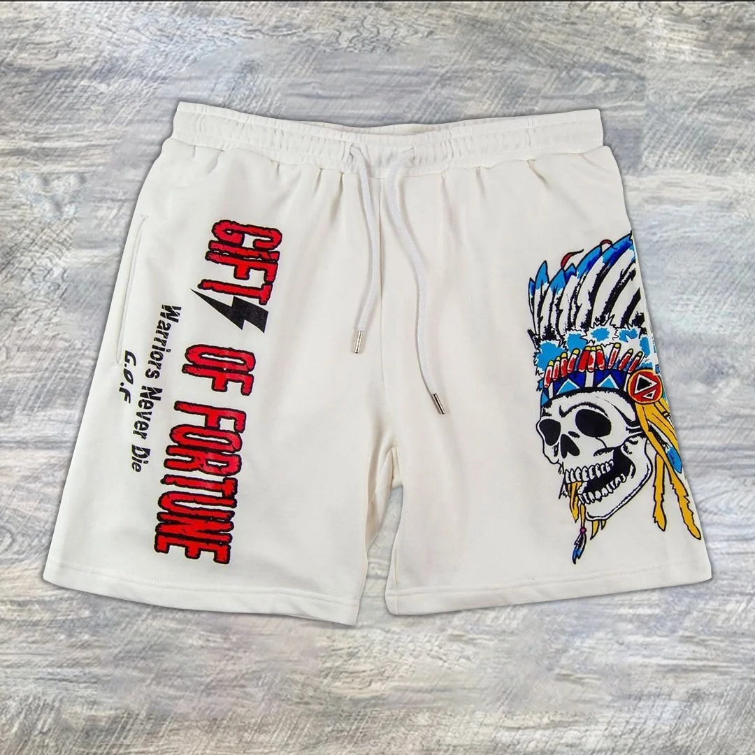 Personalized skull print casual sports shorts