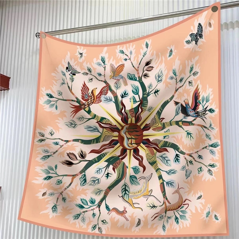 90cm * 90cm Hangzhou High Quality Twill Forged Large Square Scarf Fashion Printed Scarf Sunscreen Shawl Scarf