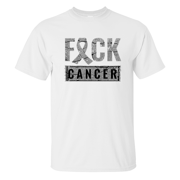 Livereid F Cancer Letter Print T-Shirt - Livereid