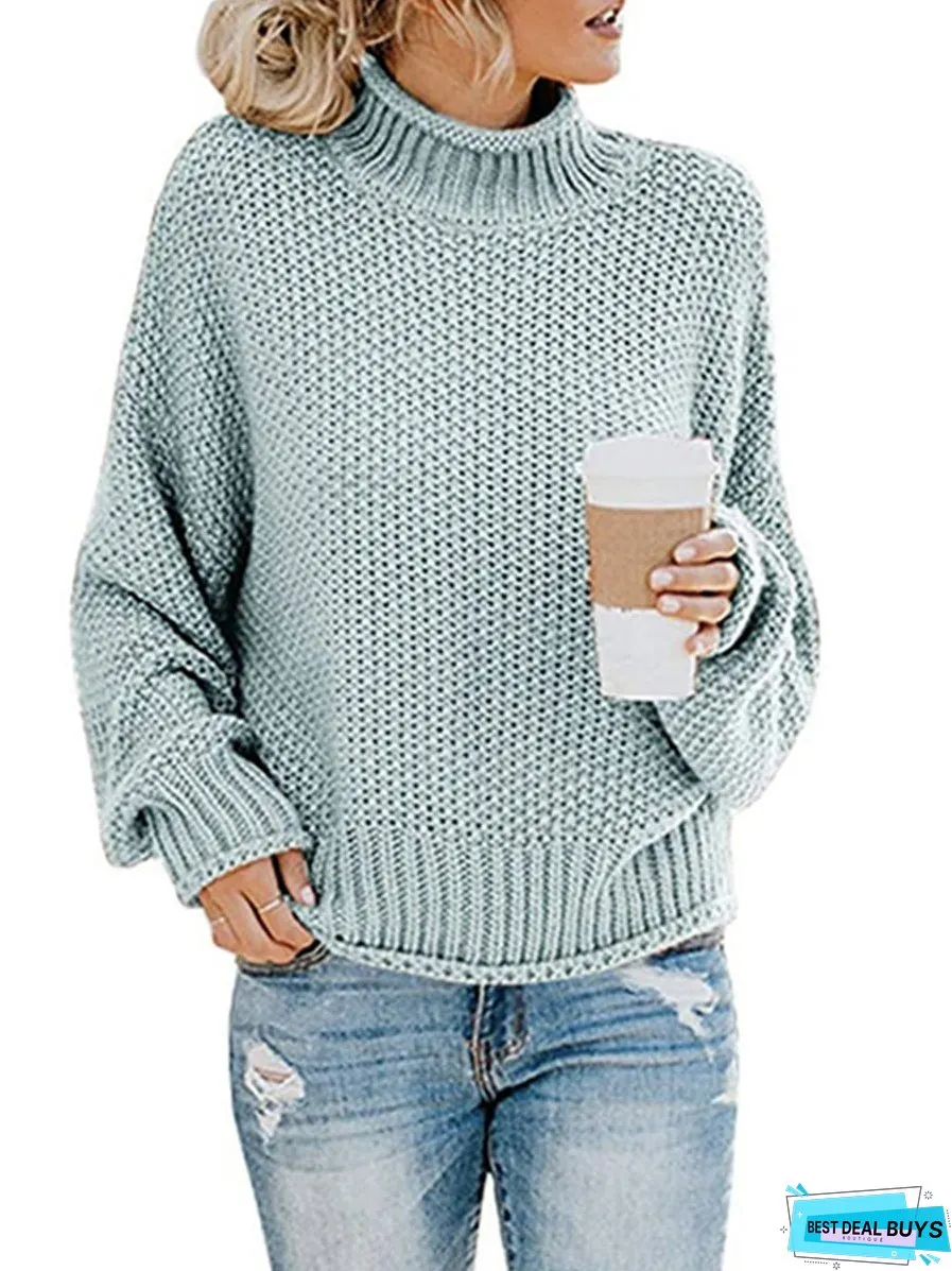 Turtleneck Dropped Shoulder Sweater
