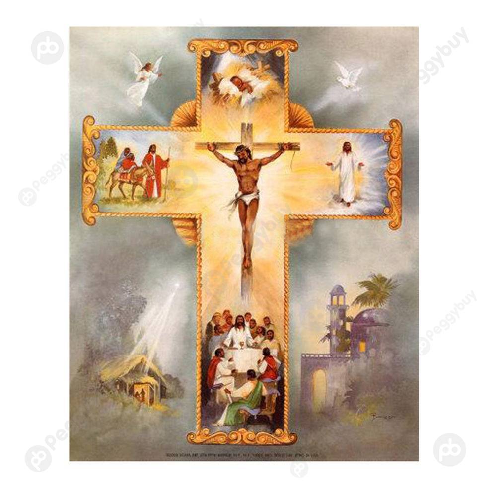 

30*40CM Round Drill Diamond Painting-Jesus Cross, 501 Original